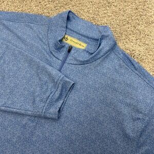 Donald Ross Quarter Zip Pullover XL Blue Paisley Scroll Stretch Golf Sportswear